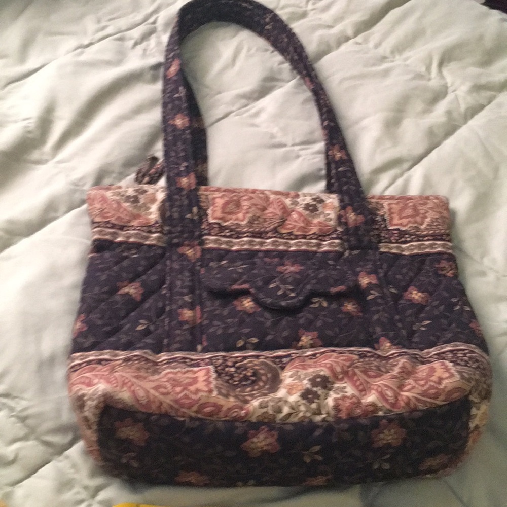 Vera Bradley Black Walnut Tote Handbag Purse
